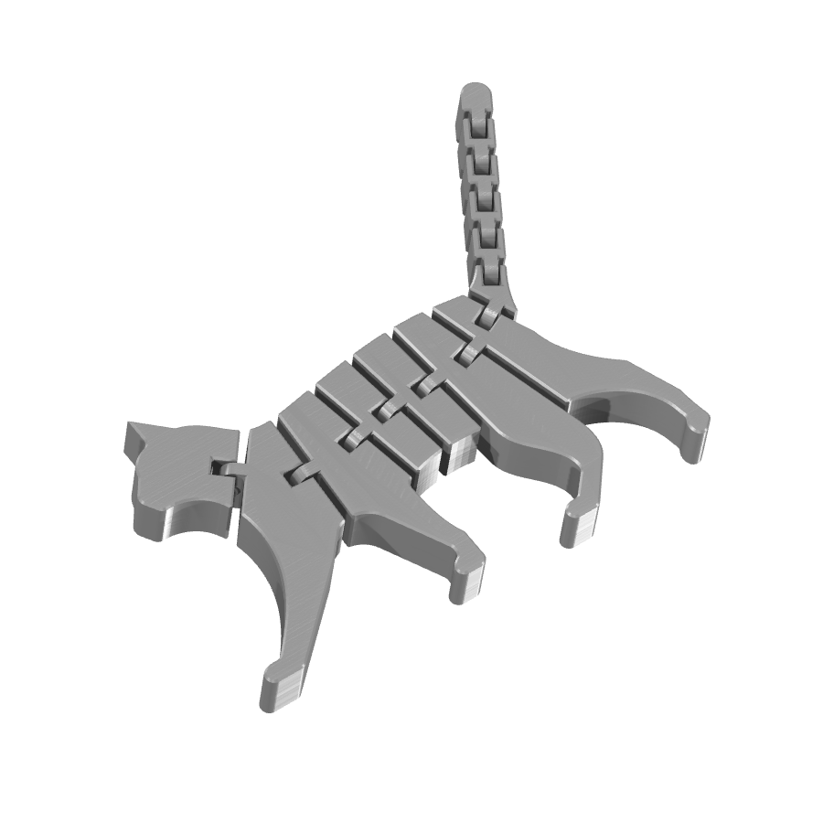 Bild på 3D printad produkt med namn: Flexi - Kattfigur för heminredning, inspirerad av den klassiska katten, Flat, för dekoration och samla på