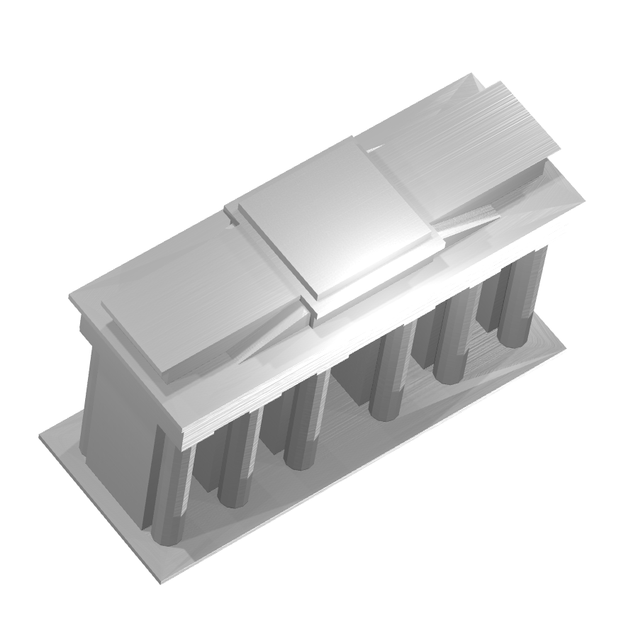 Bild på 3D printad produkt med namn: Modell av Bradenburg Gate, en historisk port inspirerad av Berlins ikoniska landmärke, perfekt för samlingar och dekorationer