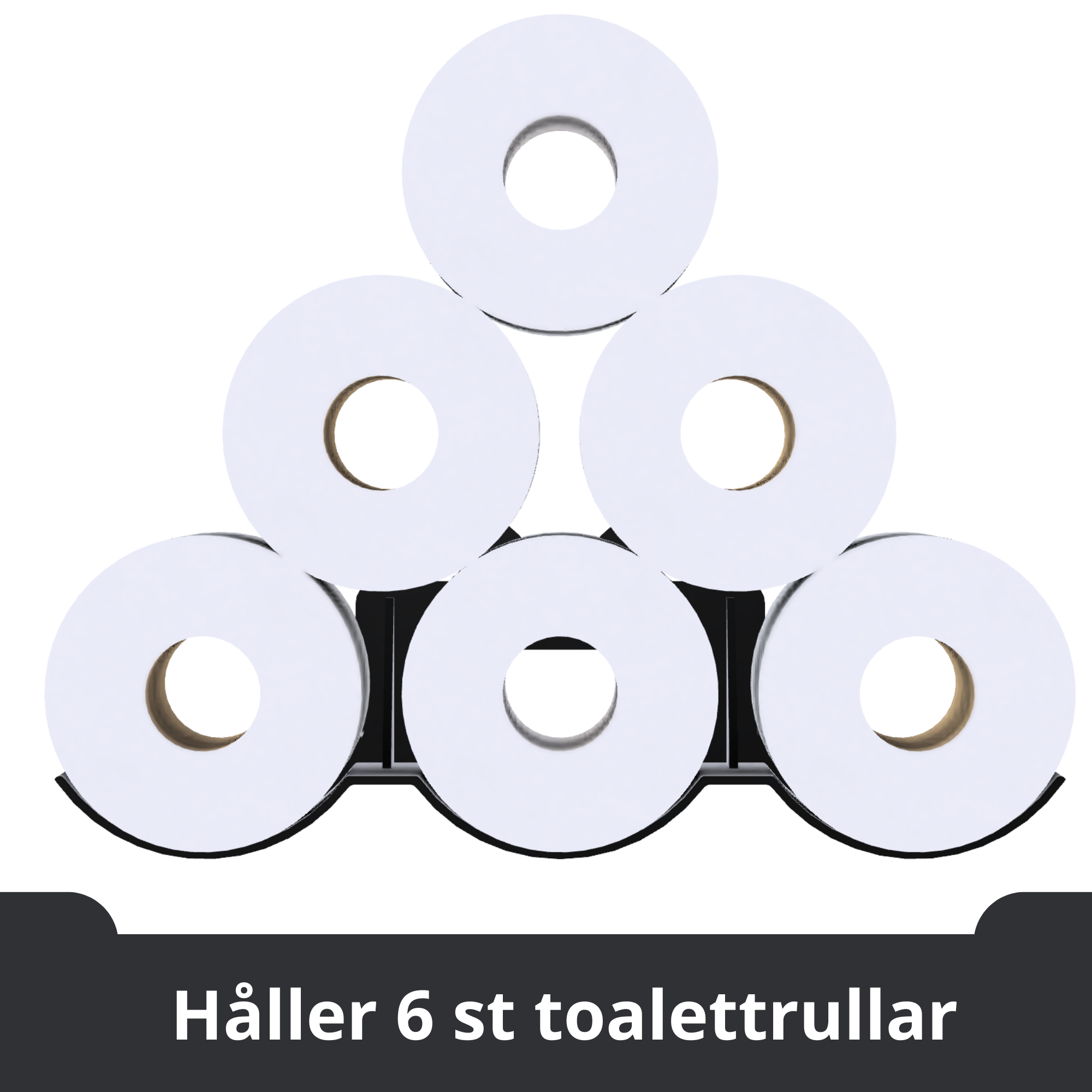 bild nr 3 på produkten: Toalettpappershylla 6 st, Montera med skruv eller dubbelhäftande tejp (ingår ej). Vägghylla Toarulle