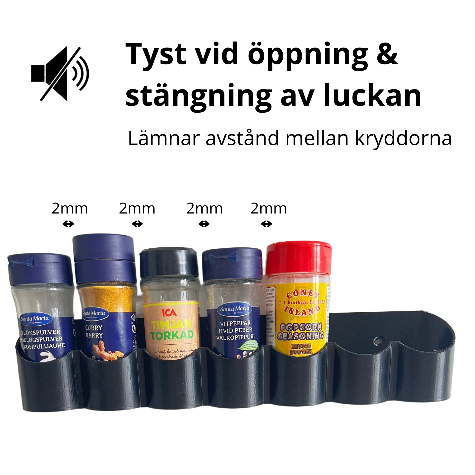 bild nr 2 på produkten: Kryddhylla för skåplucka, håller 7 st vanliga kryddburkar