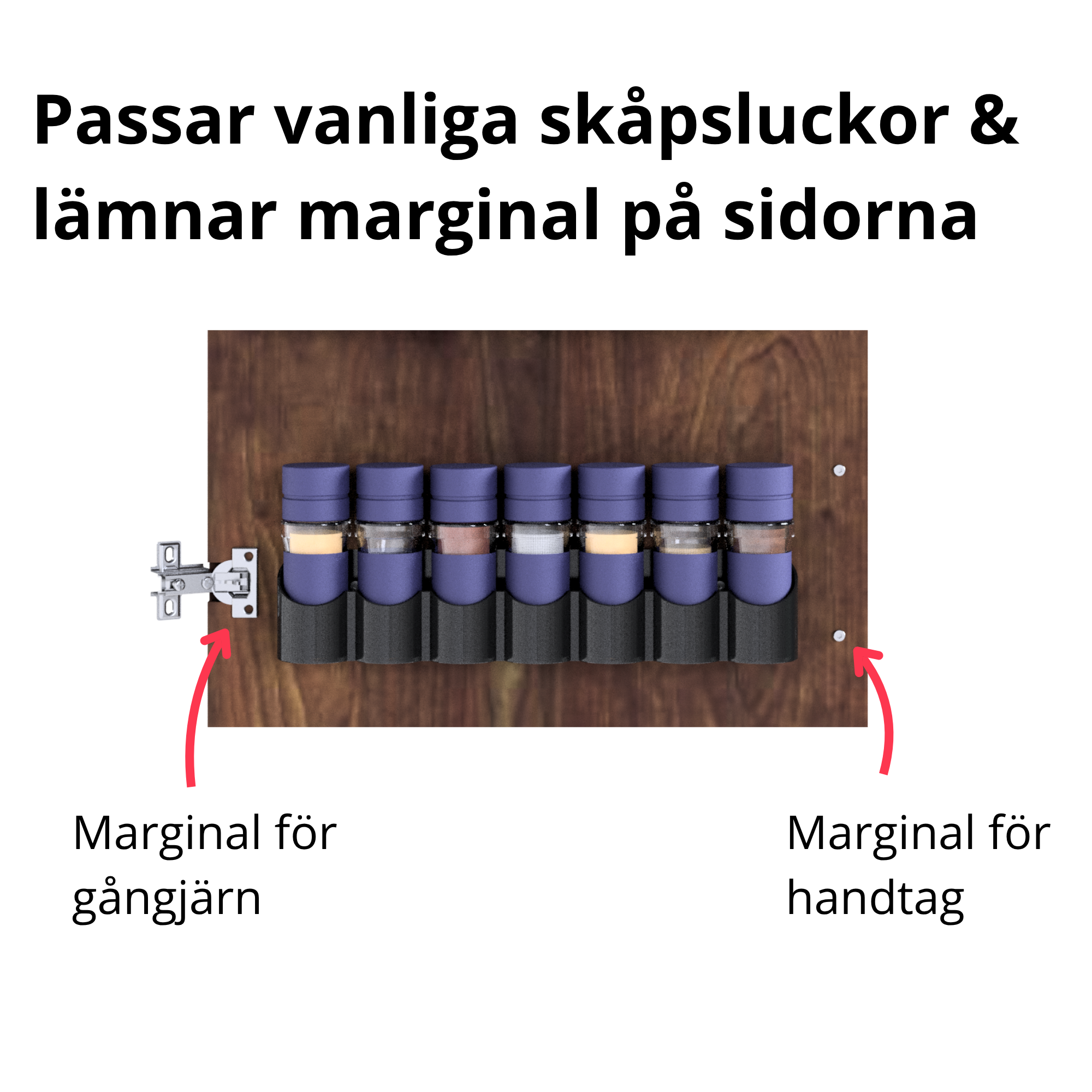 bild nr 3 på produkten: Kryddhylla för skåplucka, håller 7 st vanliga kryddburkar