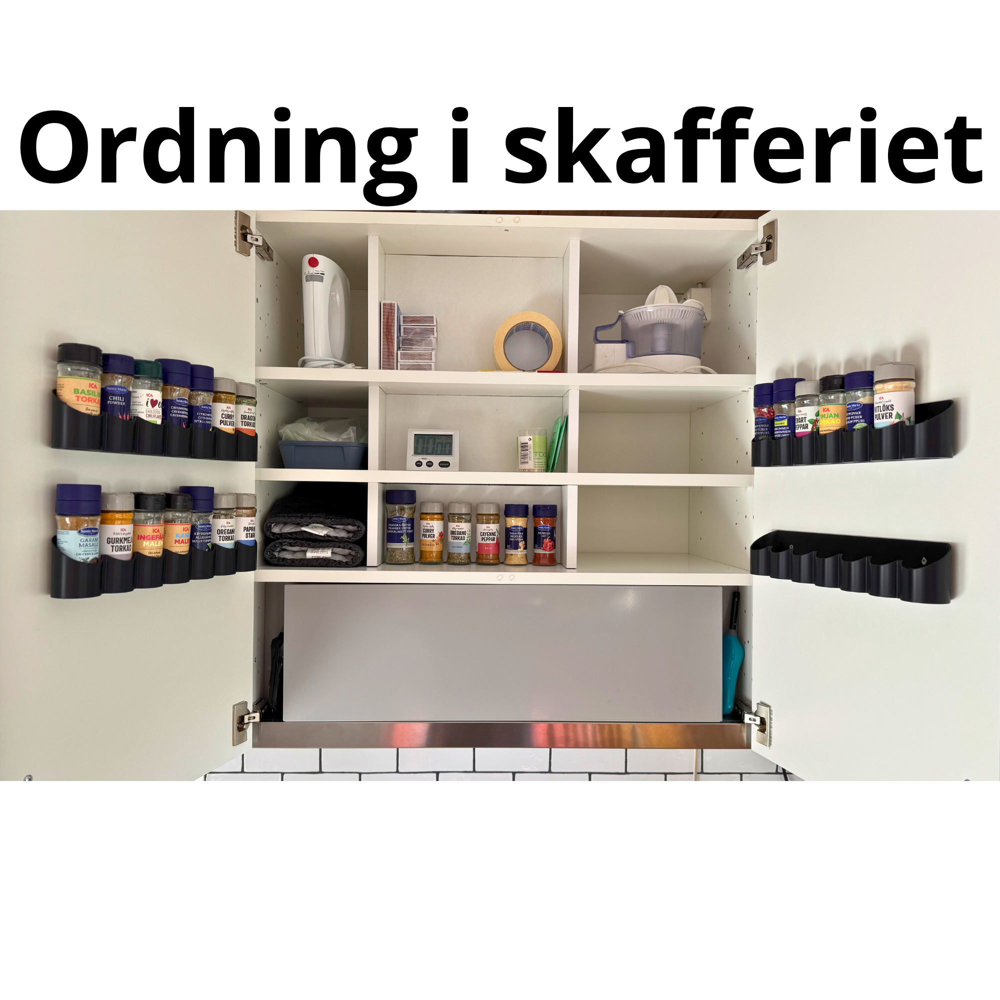 bild nr 1 på produkten: Kryddhylla för skåplucka, håller 7 st vanliga kryddburkar