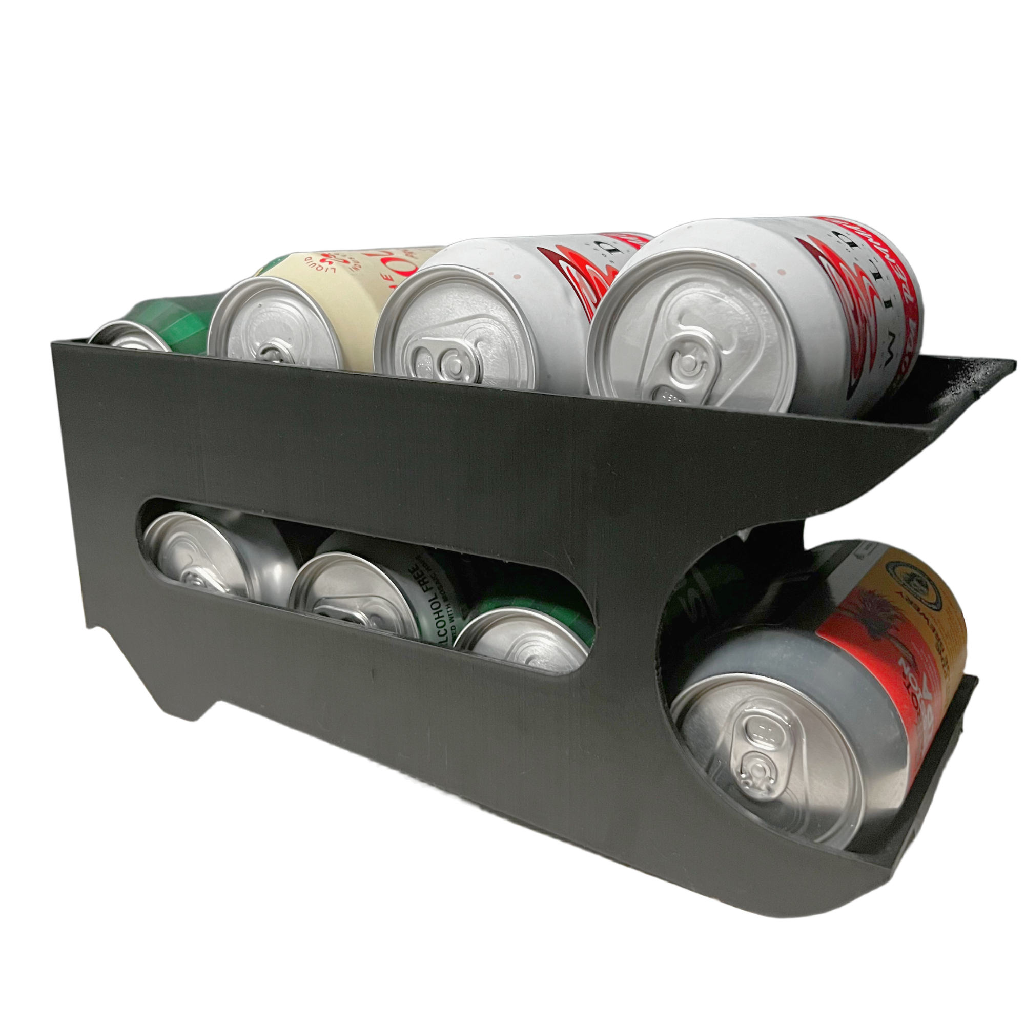 stor bild på produkten: Burk dispenser - För 8st 33cl burkar av den breda / korta varianten - Passar i vanliga kylskåp