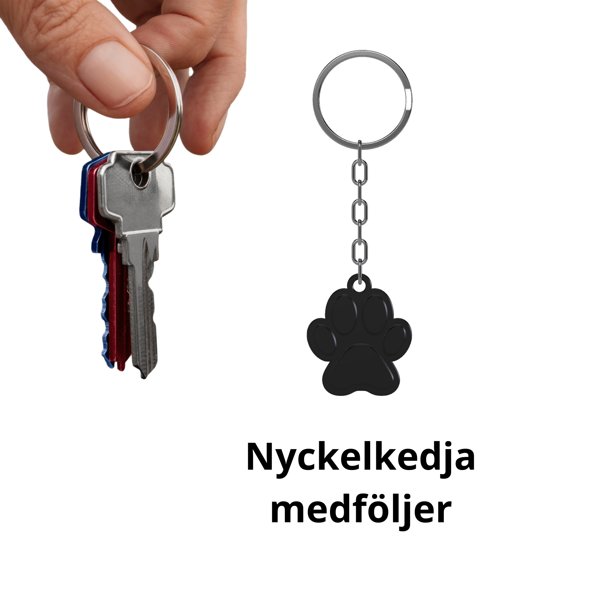 bild nr 4 på produkten: Nyckelring Hundtass Mönster 3D Effekt - För Hundälskare & Perfekt Som Present