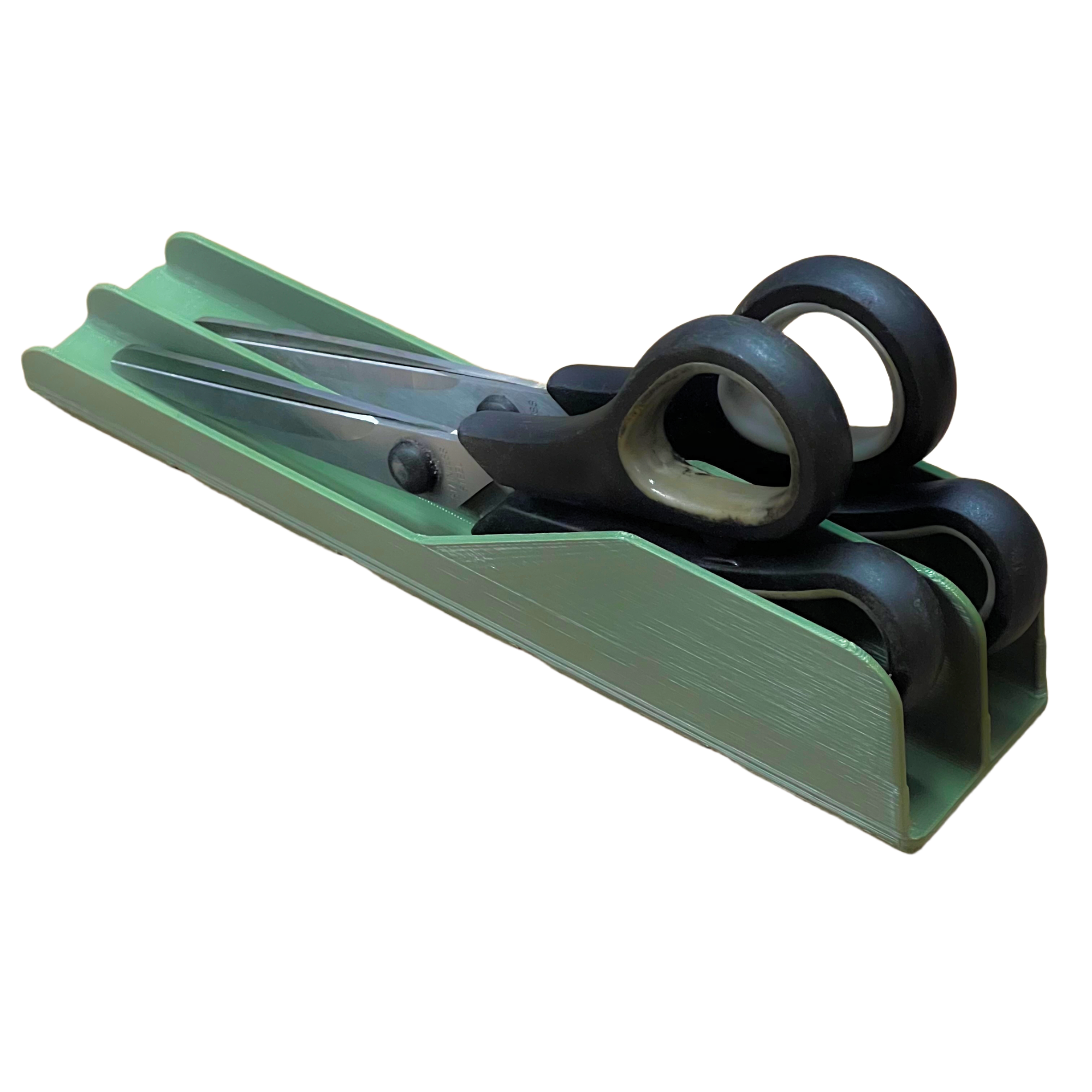 Bild på 3D printad produkt med namn: Gridfinity Kompatibel, Saxhållare, Två-stycken, upp till 200 mm lång