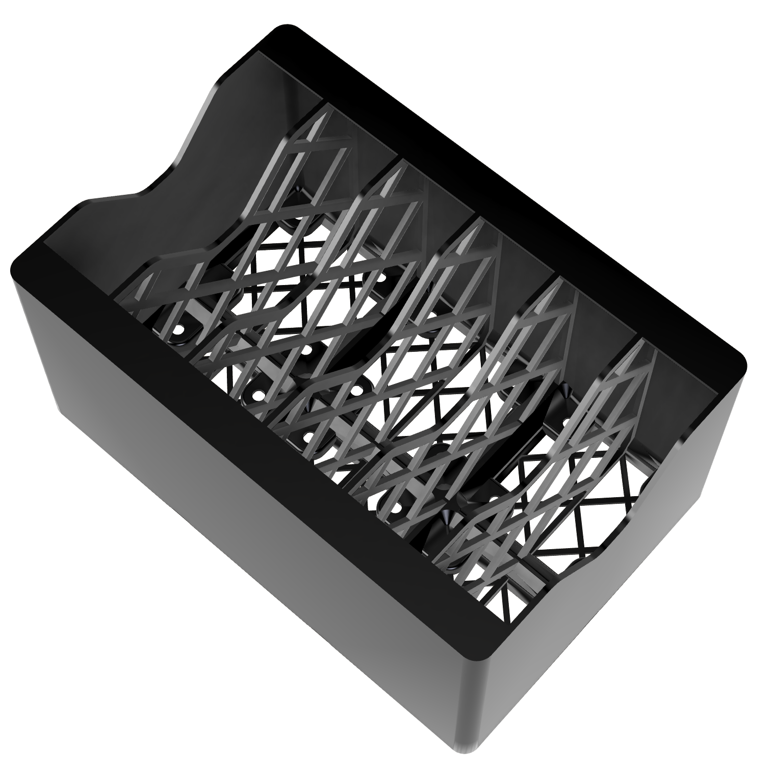Bild på 3D printad produkt med namn: Gridfinity Kompatibel, Kabelförvaring, 2x3 Rutor, Funkar med magneter
