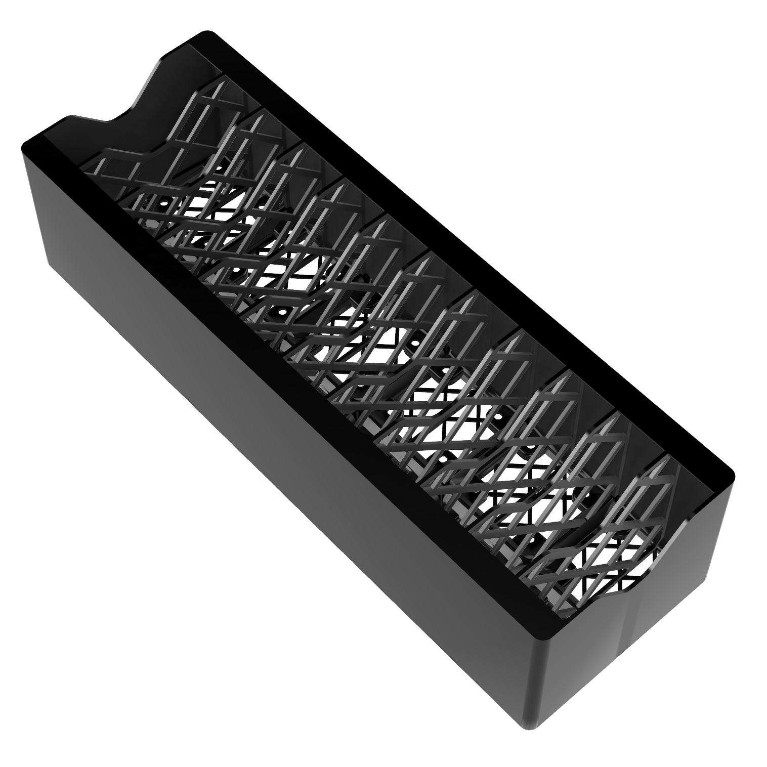 Bild på 3D printad produkt med namn: Gridfinity Kompatibel, Kabelförvaring, 2x6 Rutor, Funkar med magneter