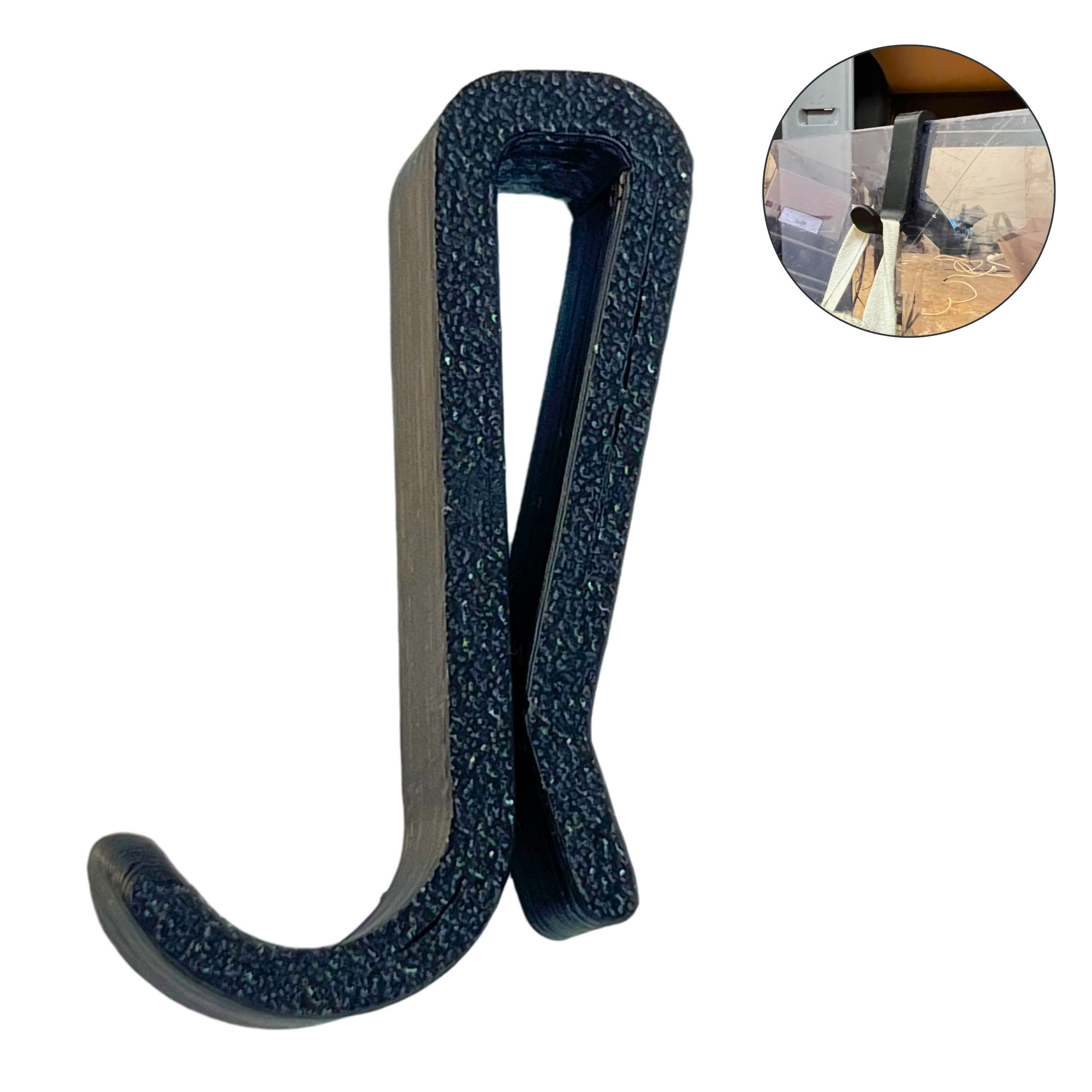 Bild på 3D printad produkt med namn: Duschkrok För 2 mm - 6 mm Tjockt Glas - Klämmer fast automatiskt