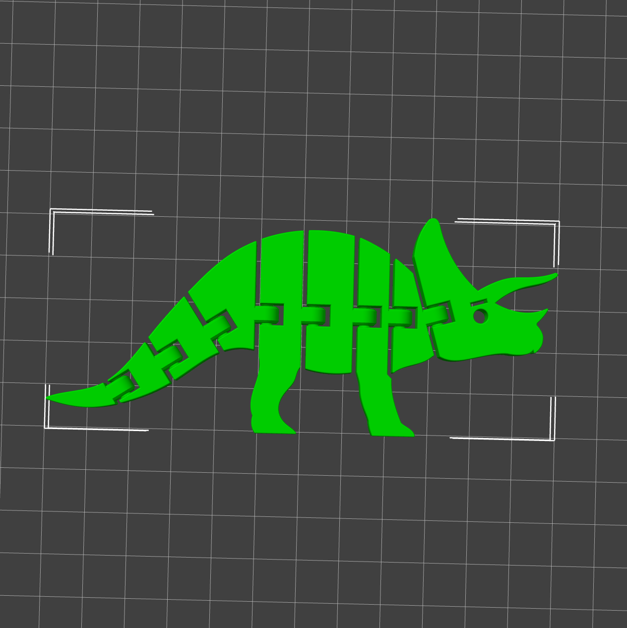 Bild på 3D printad produkt med namn: Flexi Triceratops - Med Rörliga Leder