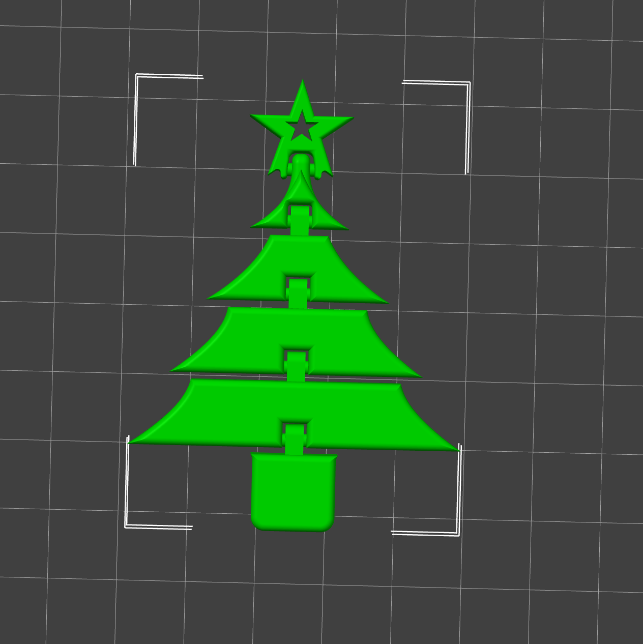 Bild på 3D printad produkt med namn: Flexi Julgran - Rörliga Leder