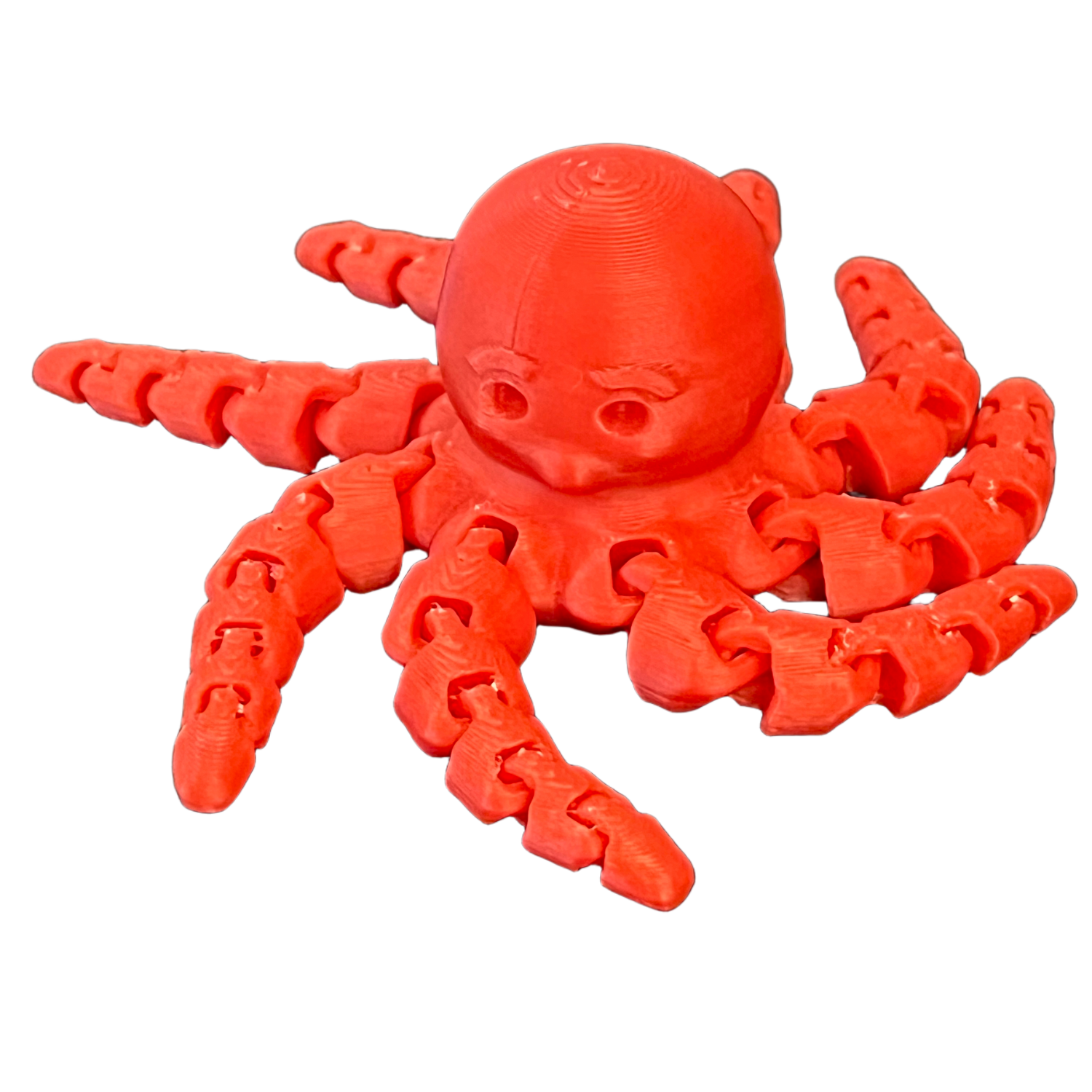 Bild på 3D printad produkt med namn: Flexi Bläckfisk 3D-printad med rörliga leder – Articulated Squid - Fidget 