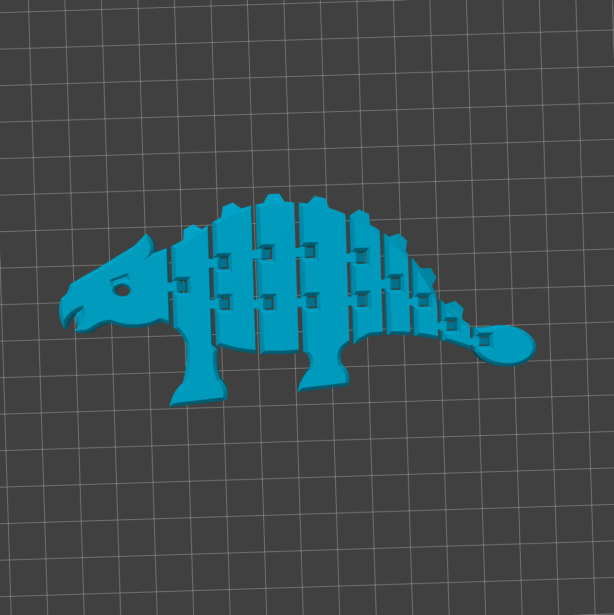 Bild på 3D printad produkt med namn: Flexi Ankylosaurus Stel Ödla - Rörliga Leder