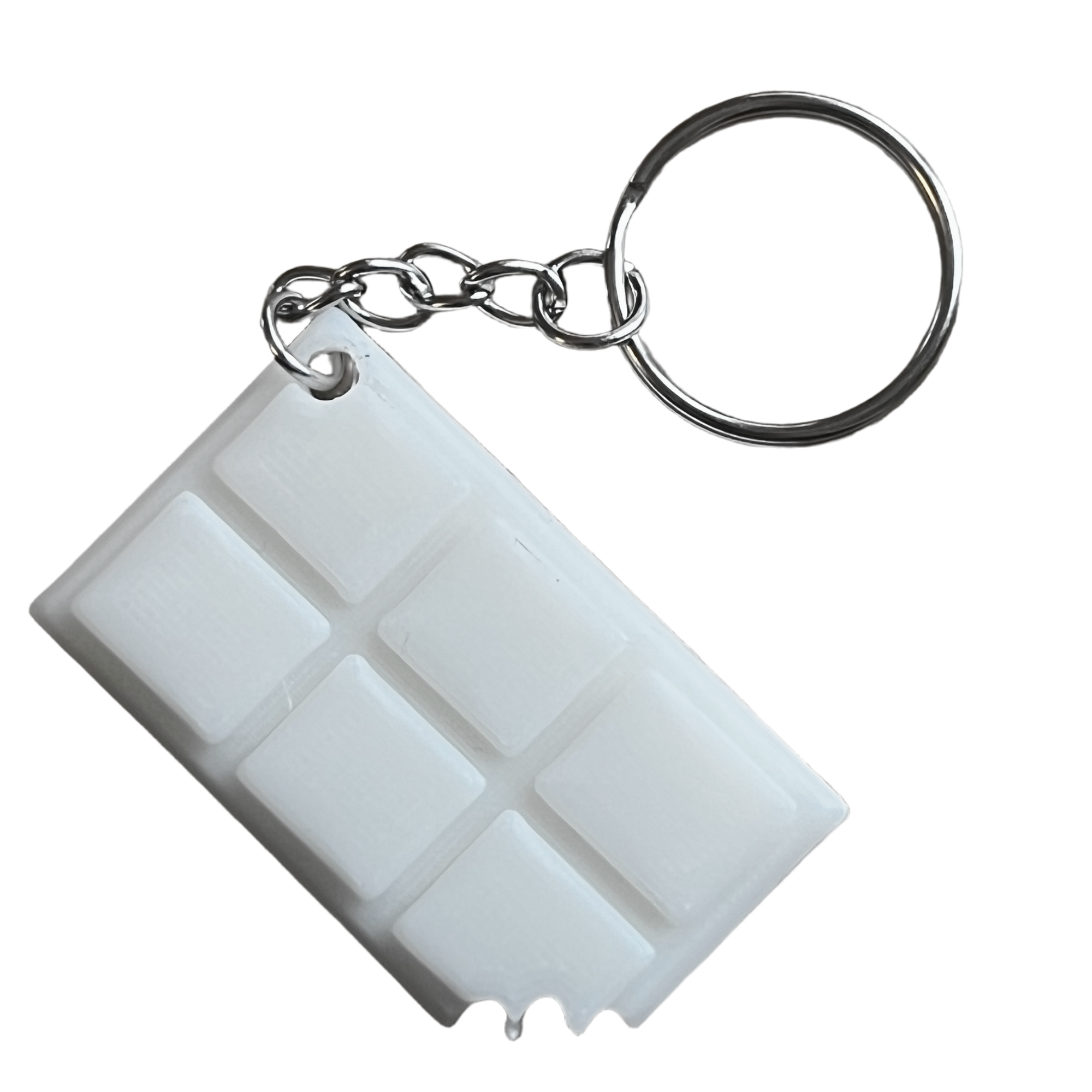 Bild på 3D printad produkt med namn: Nyckelring Choklad Rutor Med Tugga - Nyckelring / Nyckelkedja Ingår