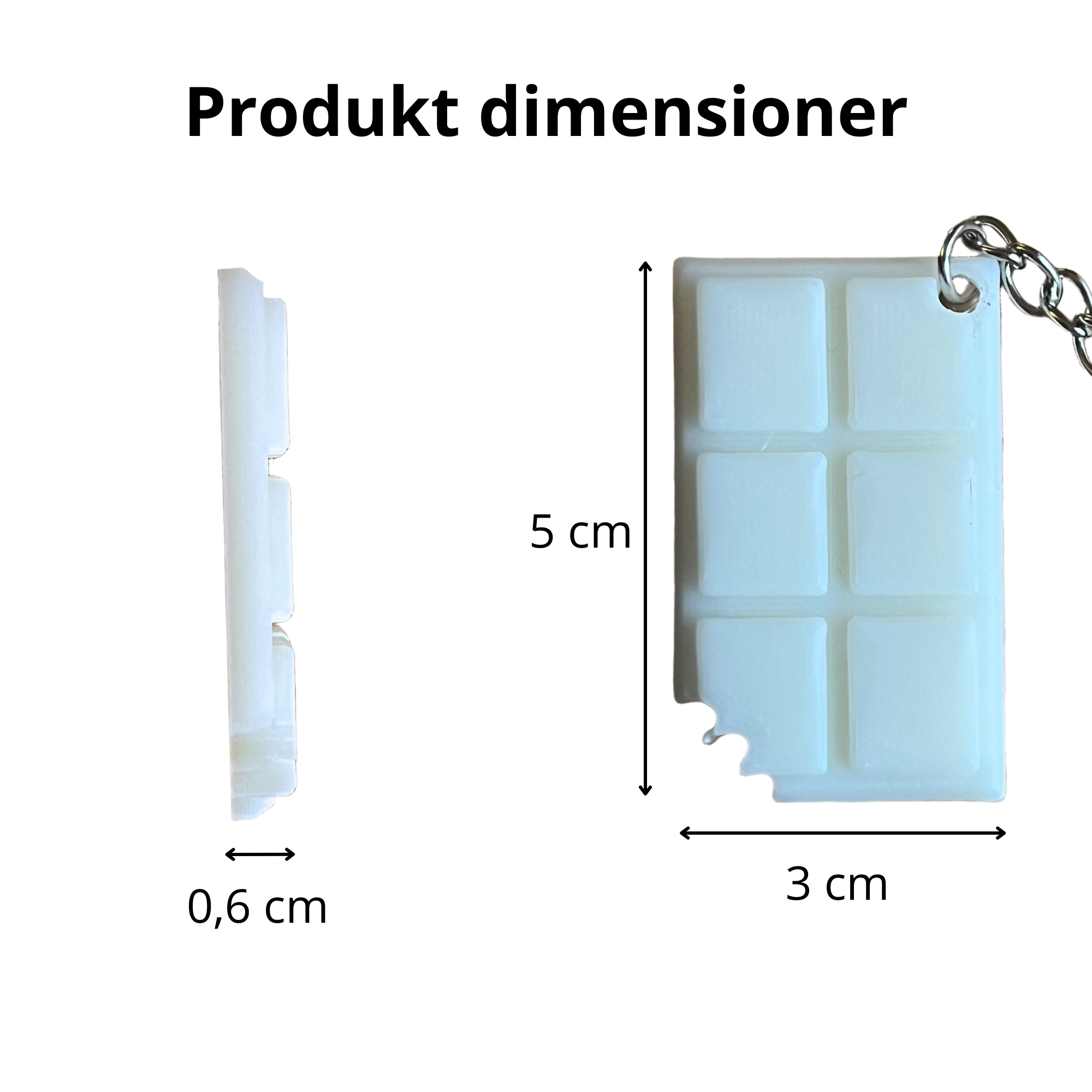 bild nr 3 på produkten: Nyckelring Choklad Rutor Med Tugga - Nyckelring / Nyckelkedja Ingår