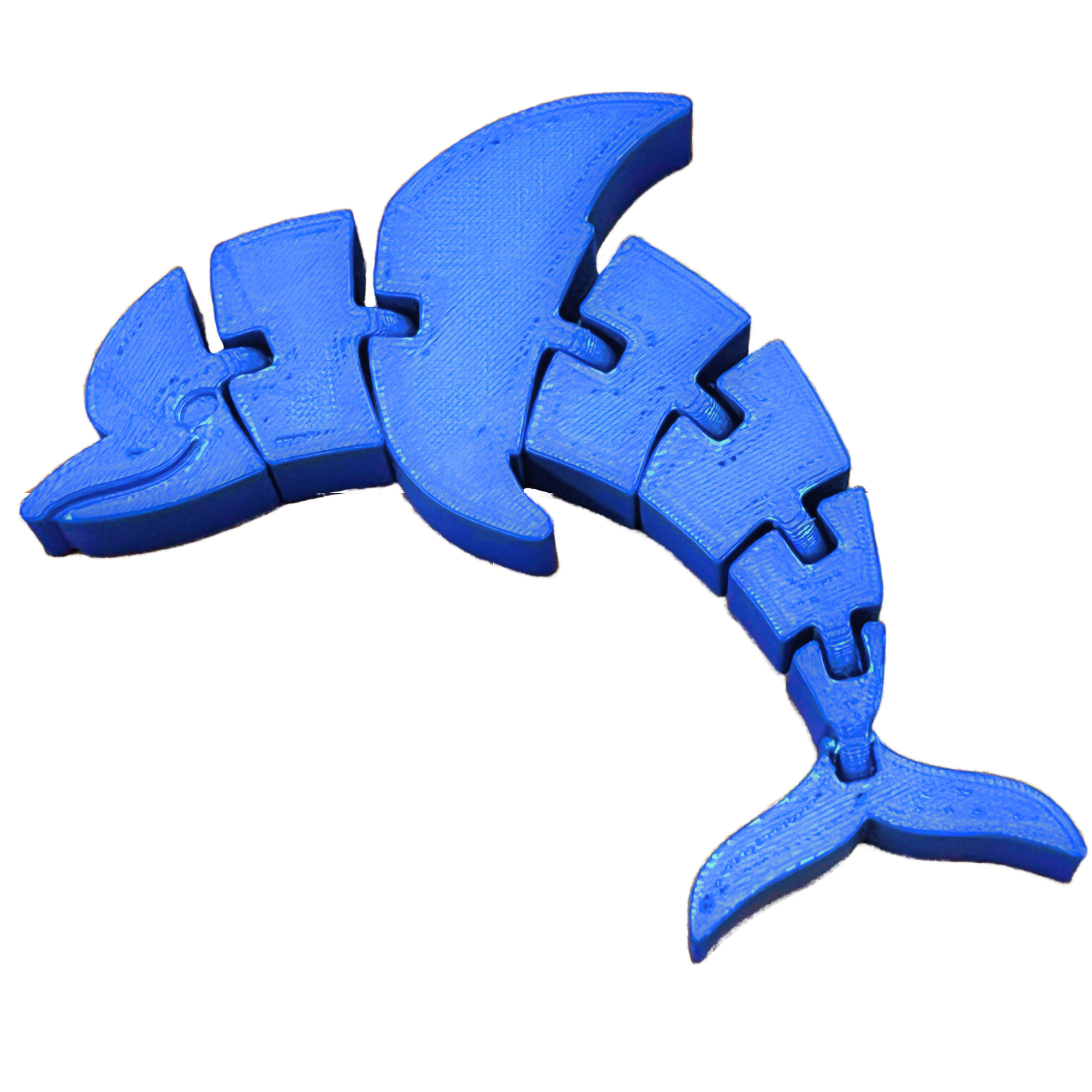 Bild på 3D printad produkt med namn: Flexi Delfin - Med Rörliga Leder
