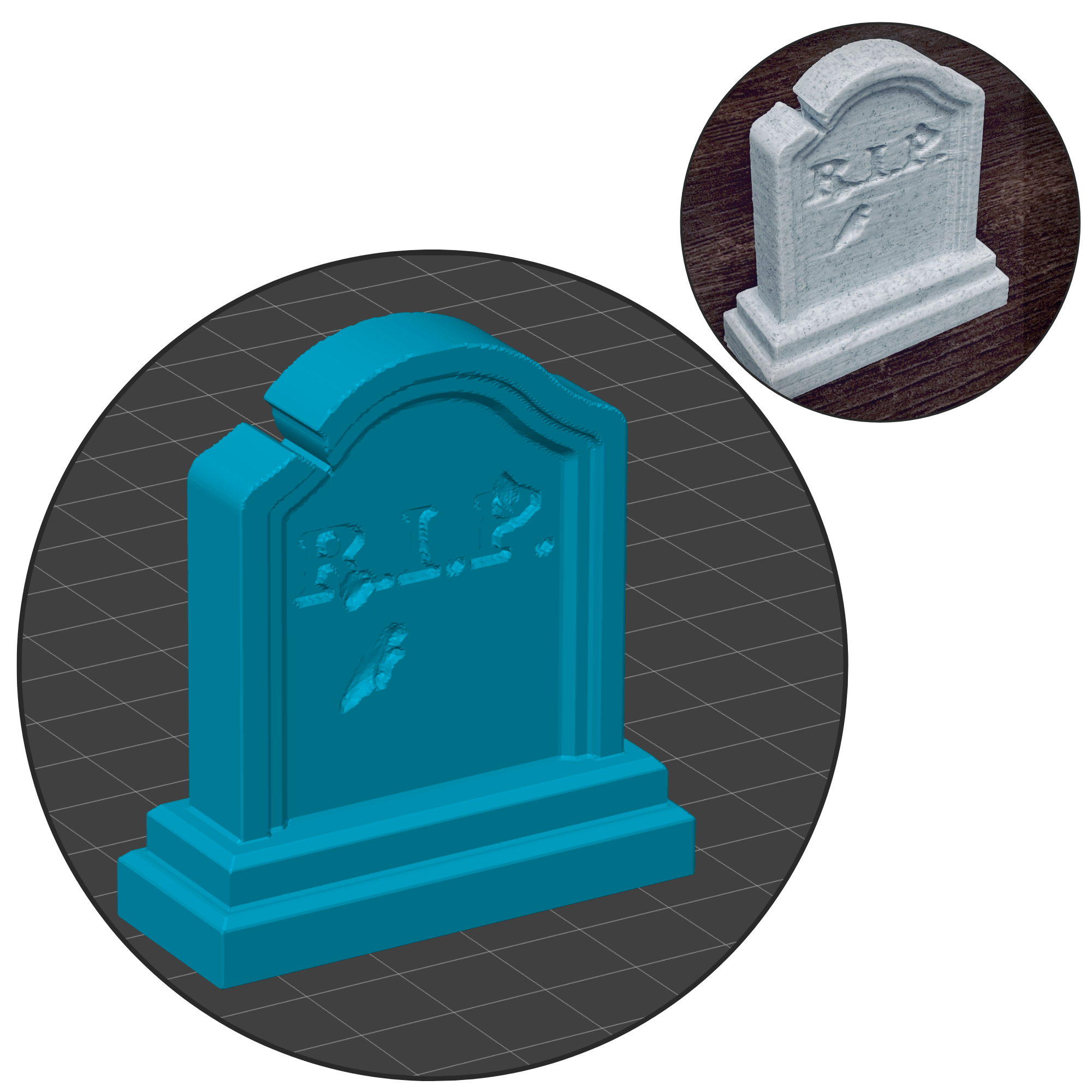 stor bild på produkten: Gravsten Miniatyr Dekoration Halloween