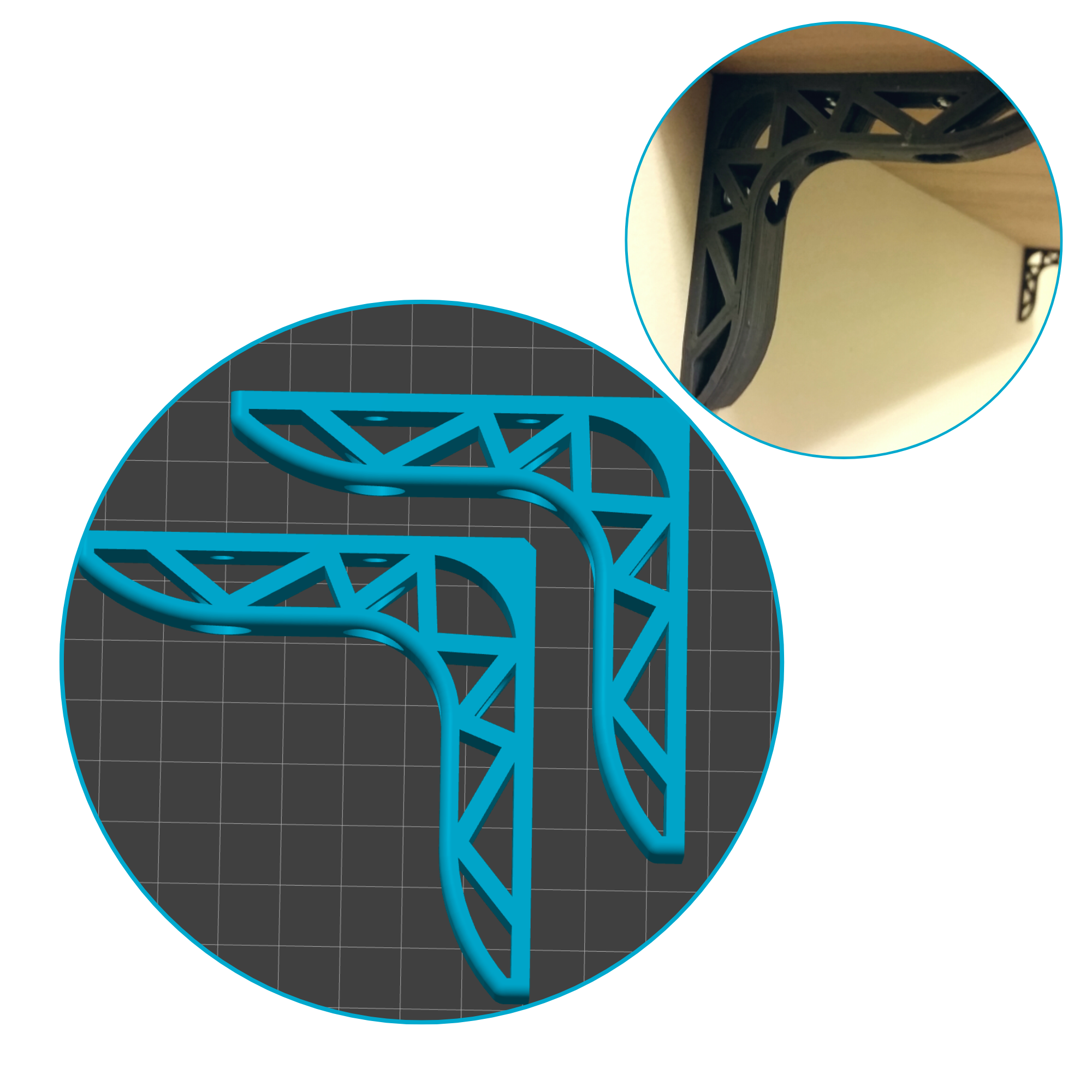 bild nr 1 på produkten: Konsol 2-pack För Vägghylla - 75 mm 