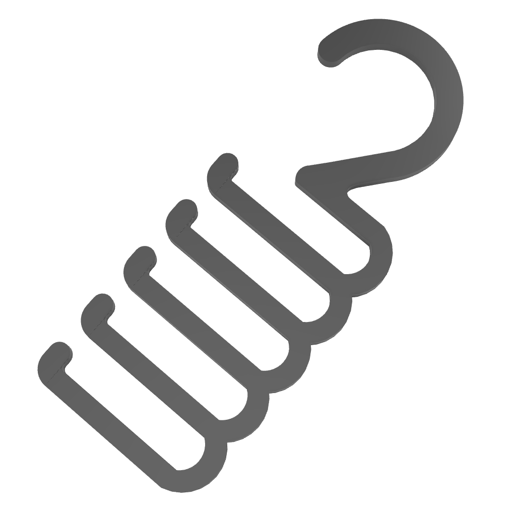 Bild på 3D printad produkt med namn: Slipshängare förvara 5 st slipsar - För garderob - Häng