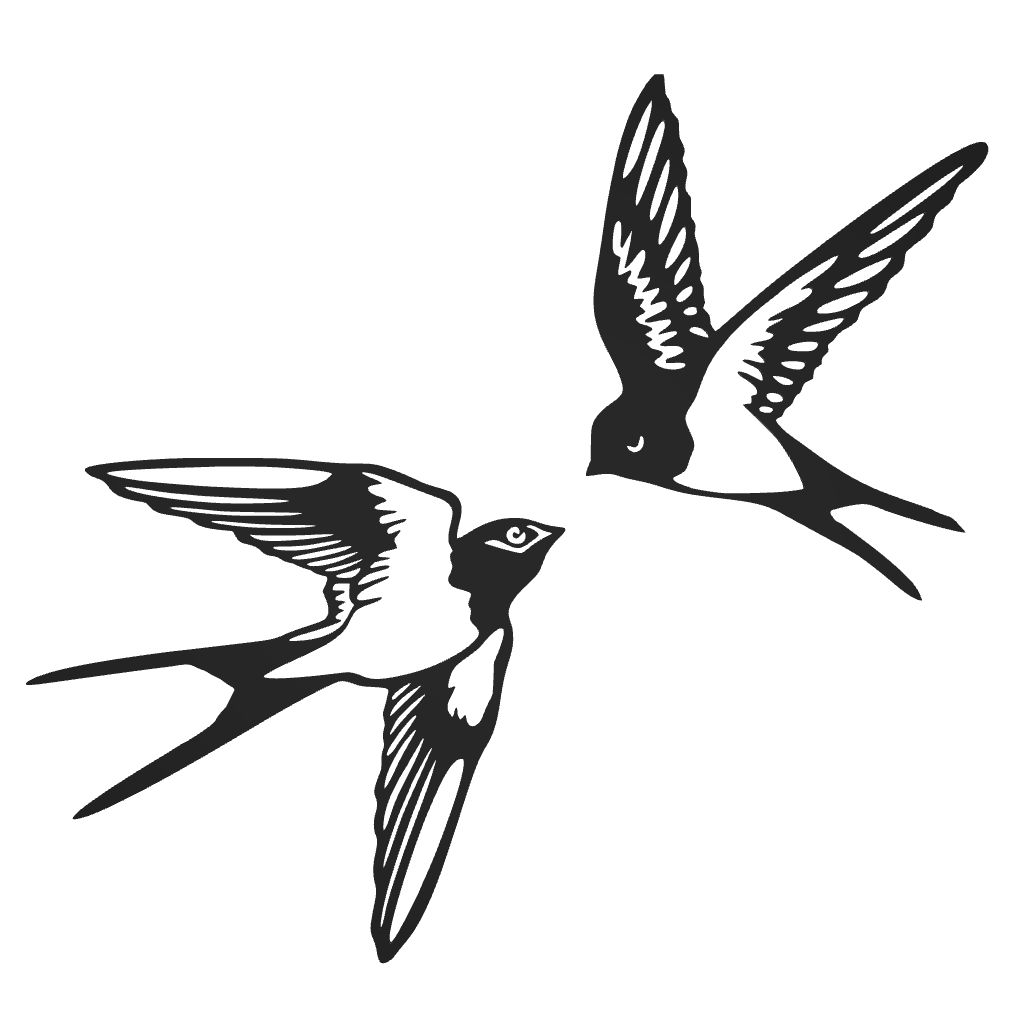 Bild på 3D printad produkt med namn: Två svalor - Vägg konst, Wall art