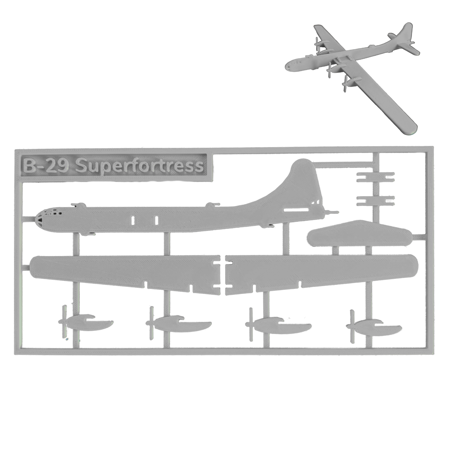 Bild på 3D printad produkt med namn: B-29 Superfortress Byggsats Kort