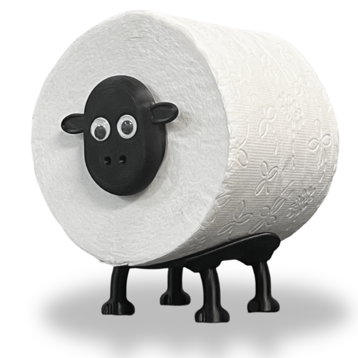 bild nr 8 på produkten: Toalettpappershållare Lamm - Passar svenska 3,8 cm toalettpappersrullar - Söt förvaring av papper - Rolig fristående - Lustig badrumsdekor - 1 st - Toalettrullehållare som badrumsförvaringstillbehör - Toalettrullestativ