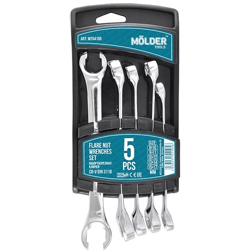 MOLDER MT54105 - Набір ключів розрізних CR-V 5шт 8х10-15х17мм
