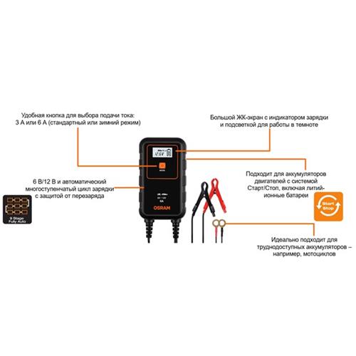 OEBCS906 OSRAM - Зарядное устройство 6AMPS