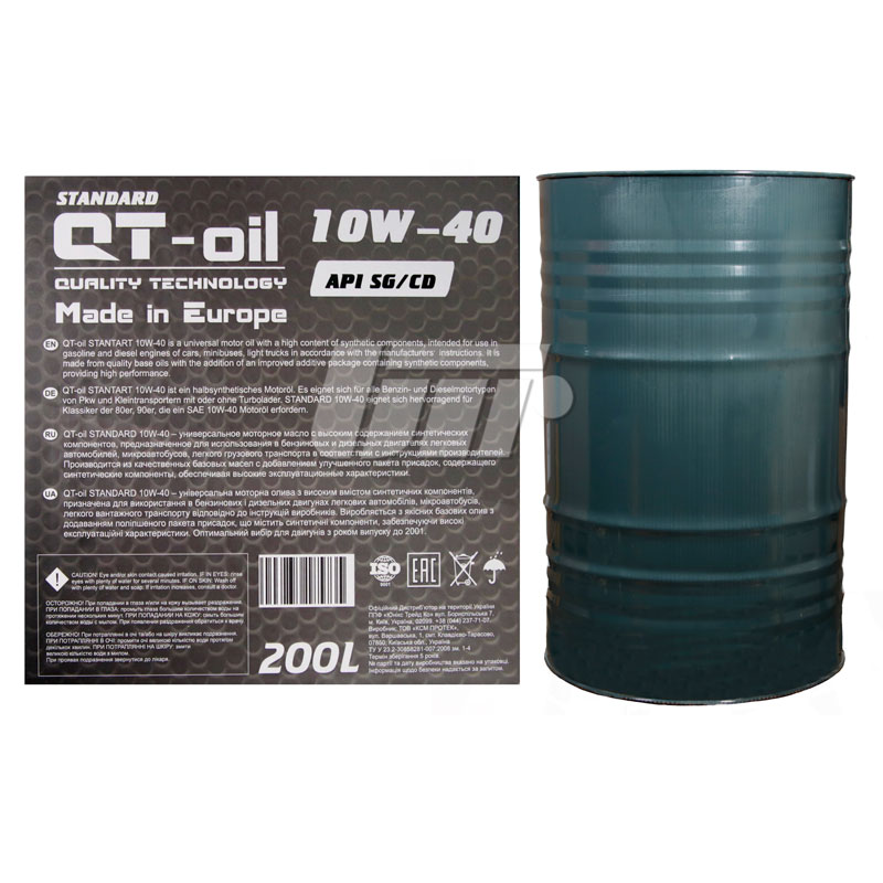 QT111040200 QT-OIL - Моторна олива QT-Oil STANDART 10W40 SG/CD 200л