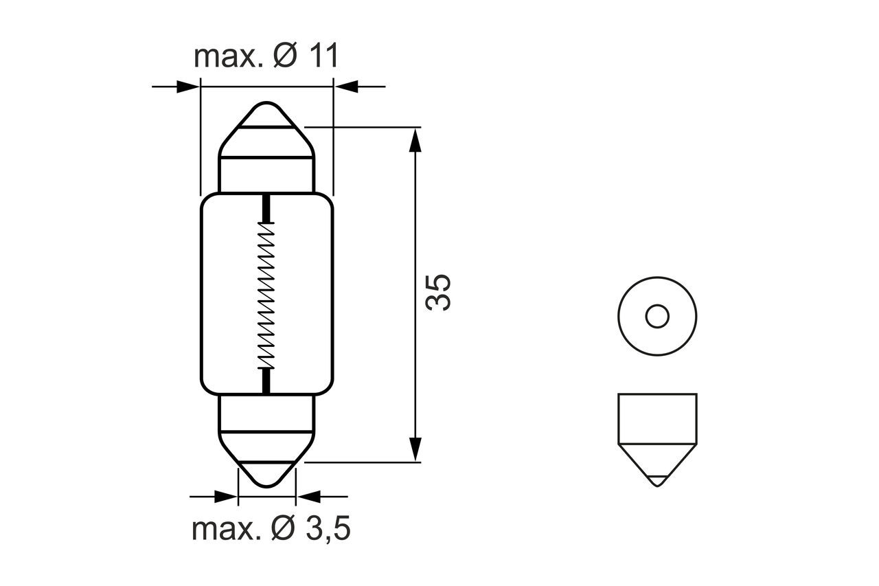 1987302880 BOSCH - Лампа розжарювання, ліхтар номерного знака ECO LED WS