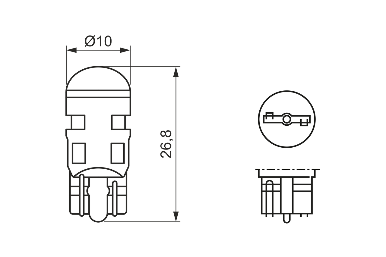 1987302881 BOSCH - Автолампа 12/24V 1W W5W LED ECO W2.1x9.5d 6000K
