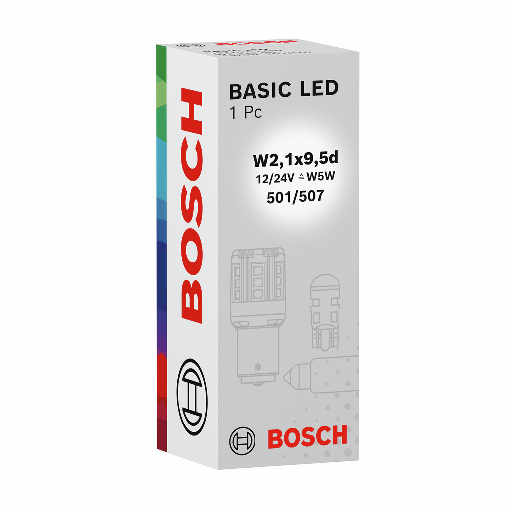 BOSCH 1987302881 - Автолампа 12/24V 1W W5W LED ECO W2.1x9.5d 6000K