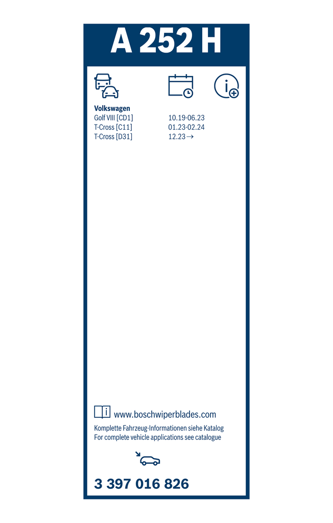 3397016826 BOSCH - Щітка двірника Rear Aerotwin