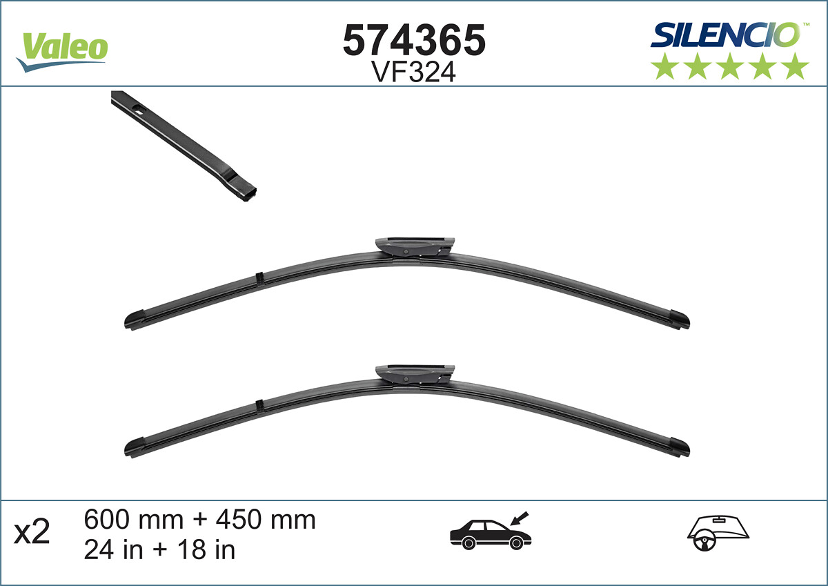 574365 VALEO - Щітка двірника SILENCIO FLAT BLADE SET