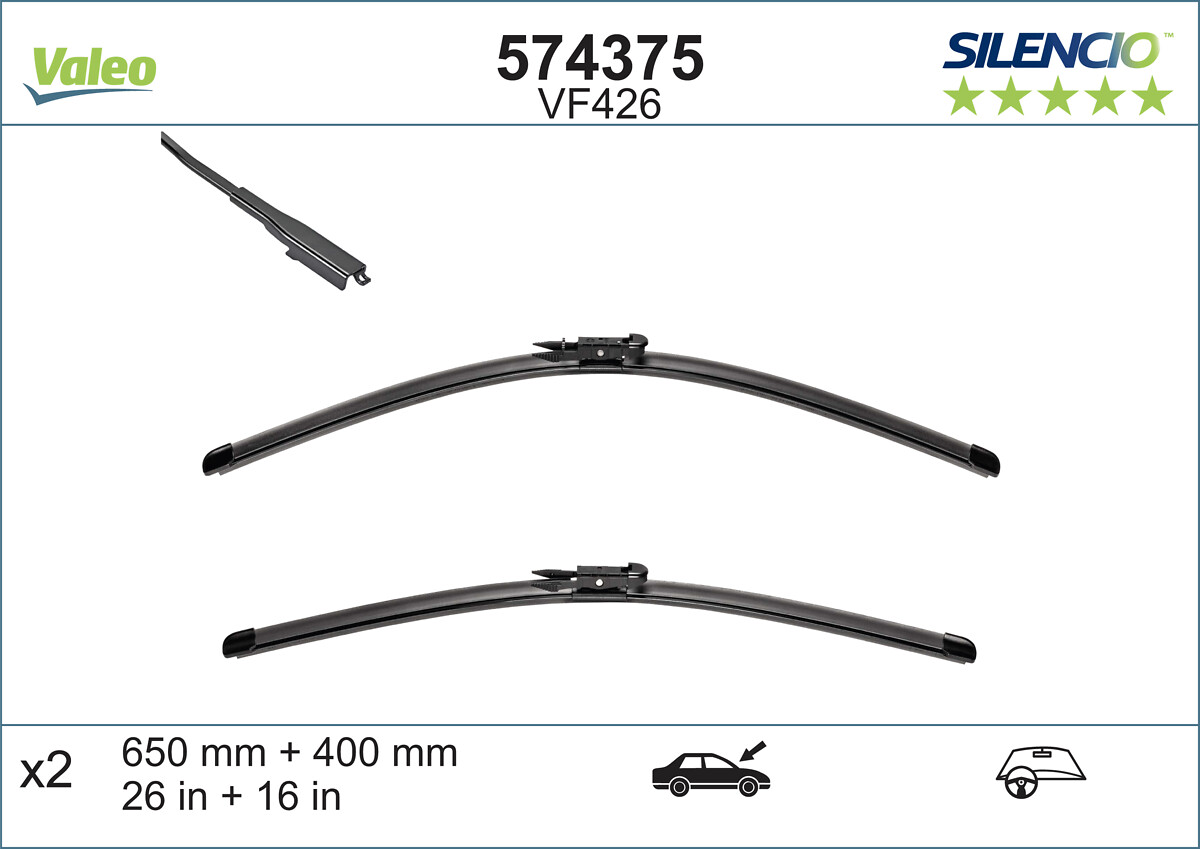 574375 VALEO - Щітка двірника SILENCIO FLAT BLADE SET
