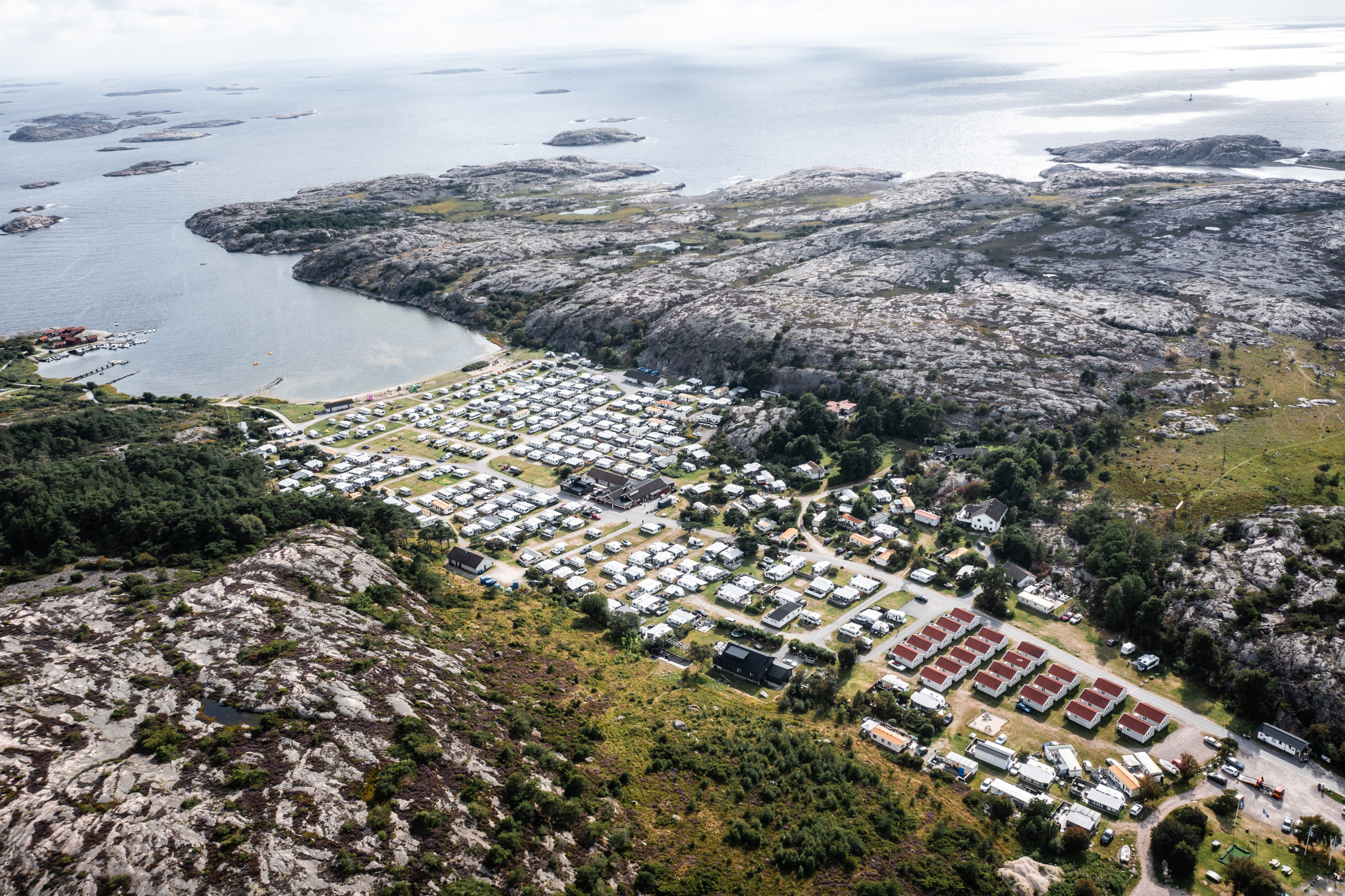 A droneview over Saltviks Camping.