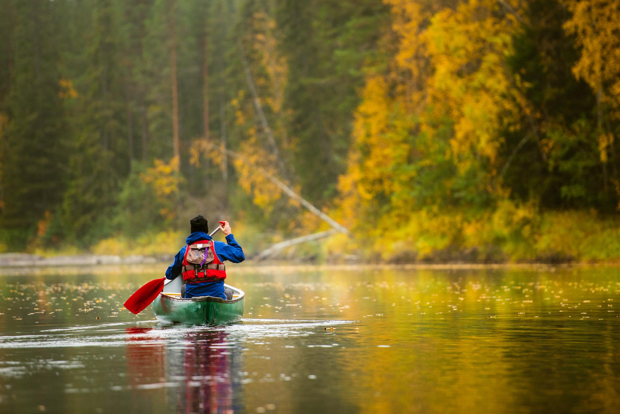 Kanufahren auf dem Fluss Byske