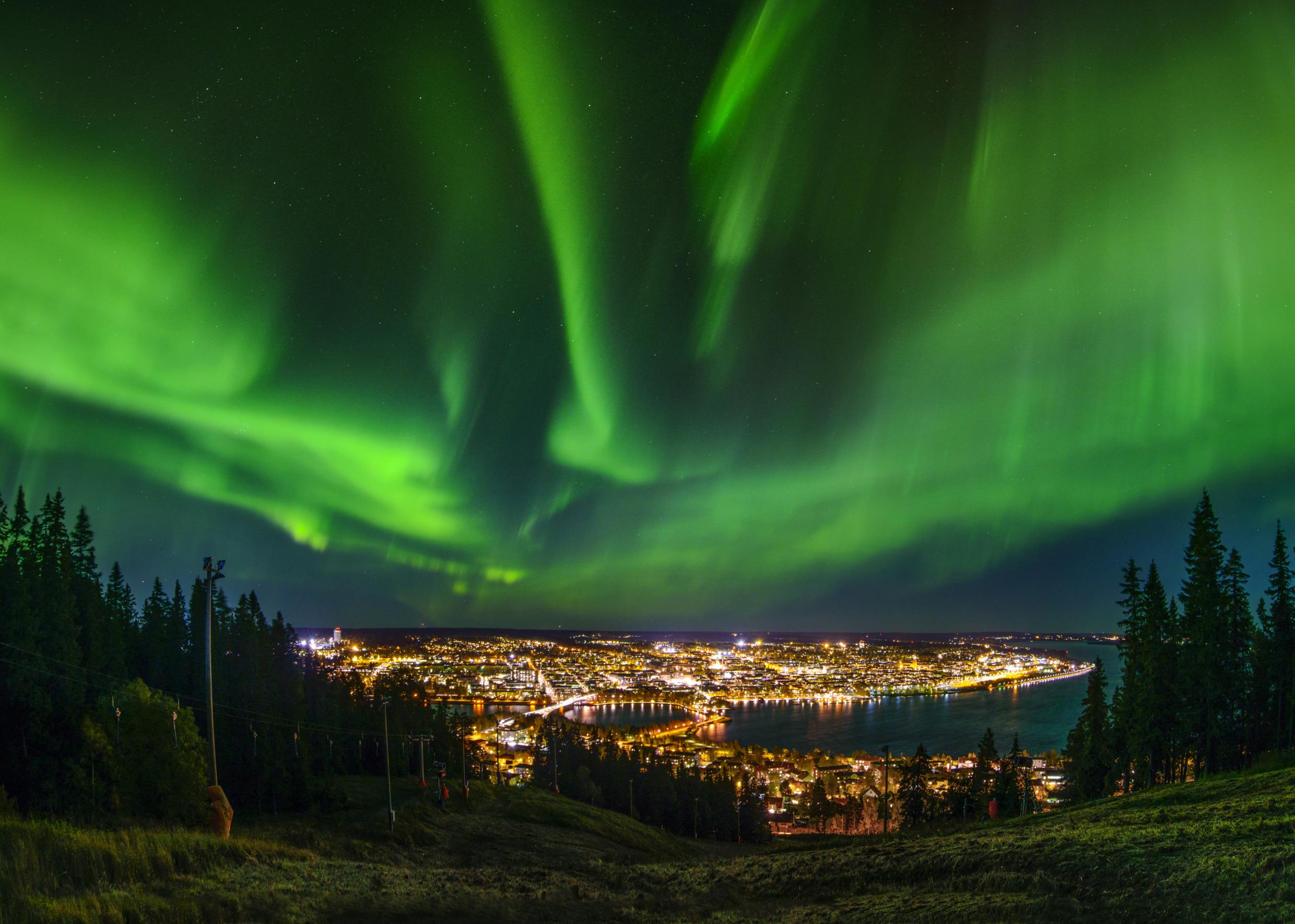 Noorderlicht boven Östersund