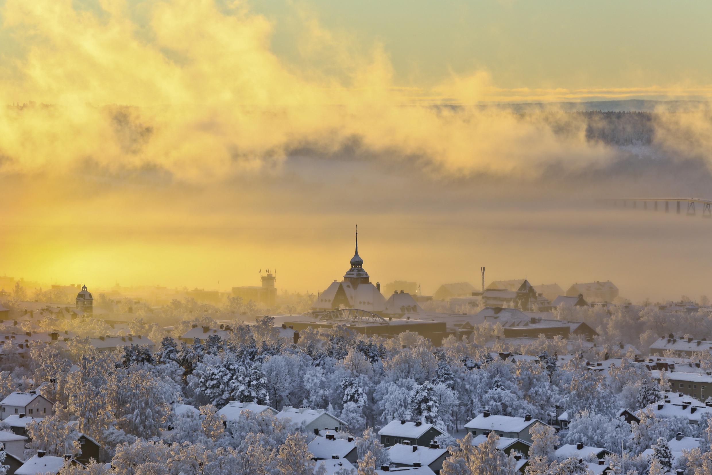 Uitzicht over Östersund in Jämtland
