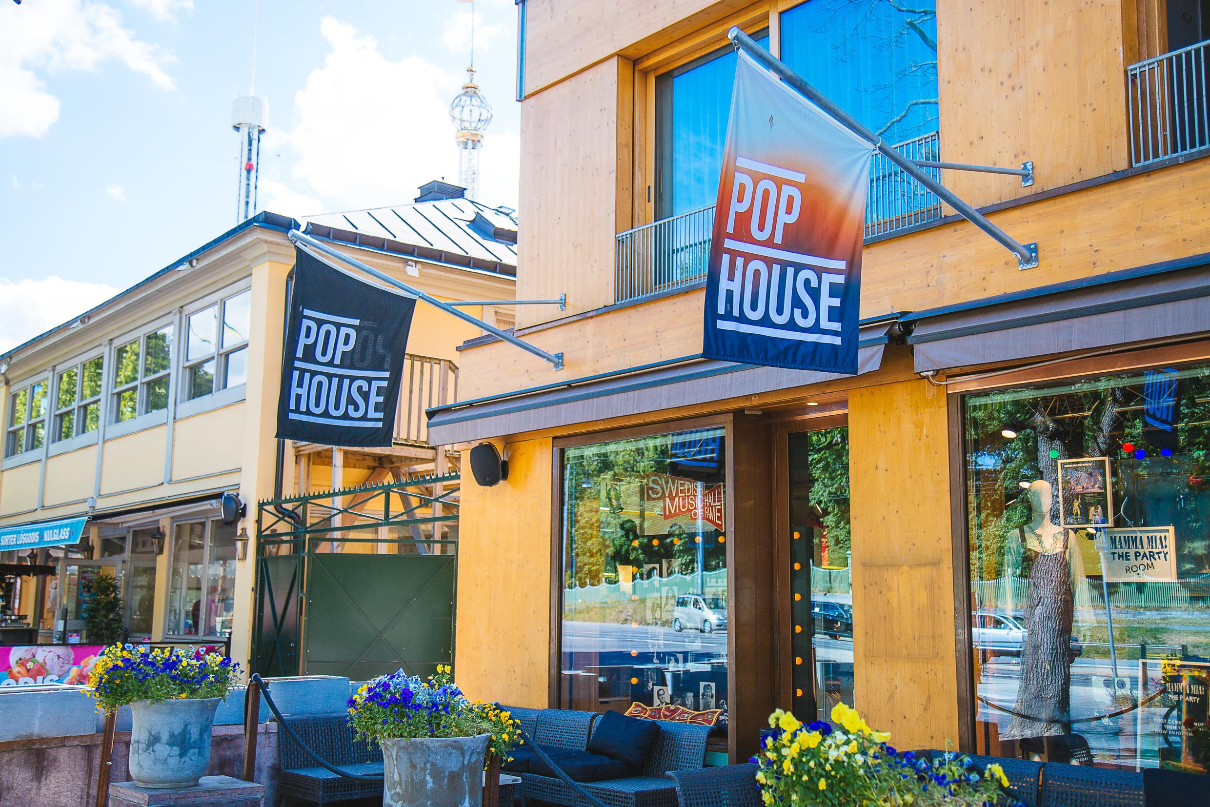 The yellow facade of Pop House.