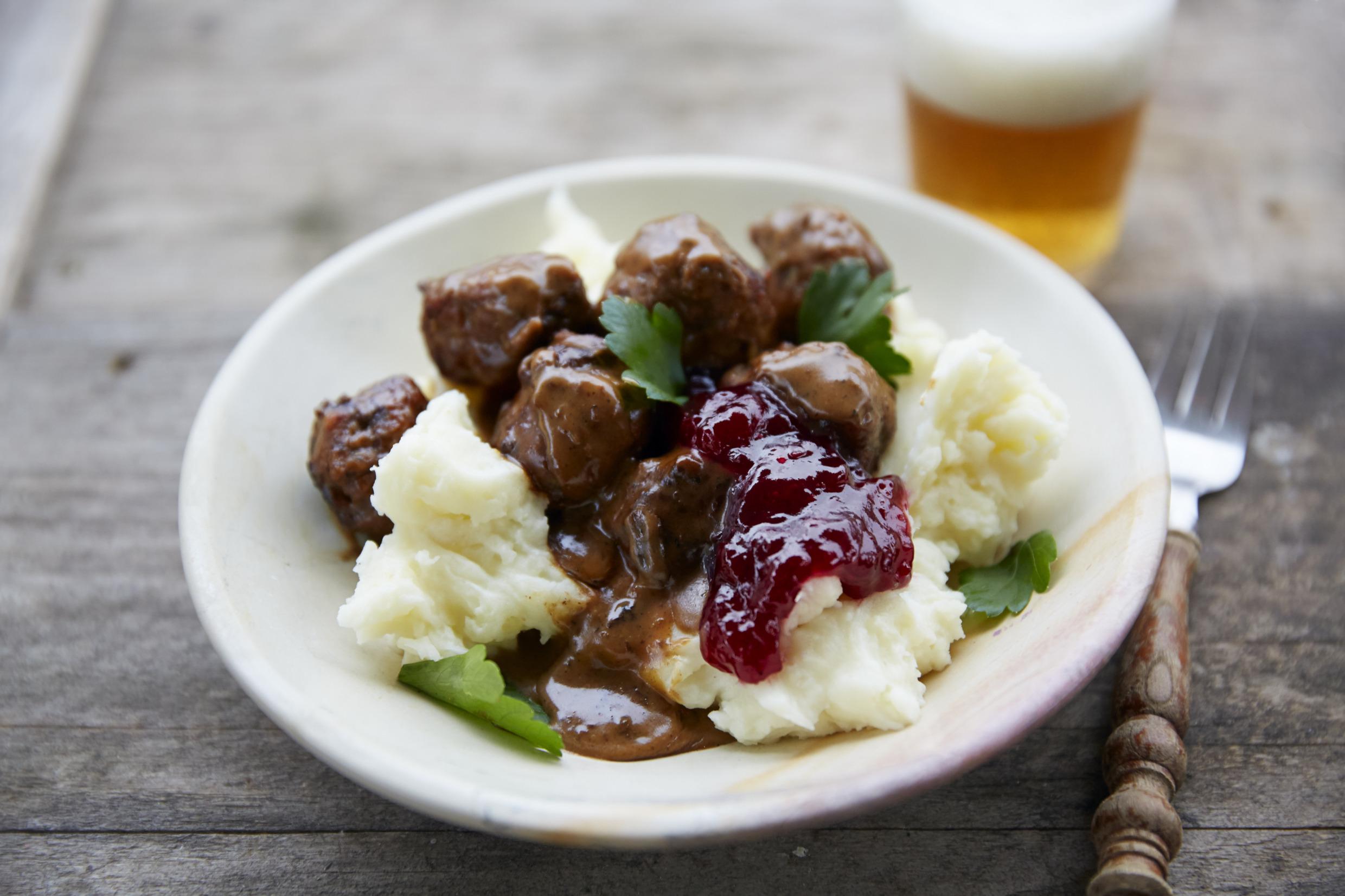 Gehaktballetjes met aardappelpuree